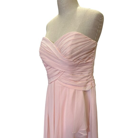 Davids Bridal Strapless Pink Dress Size 10 Formal Bridesmaid Short Prom Homecomi - Picture 2 of 7